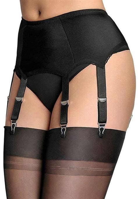 6 Strap Satin Suspender Belt