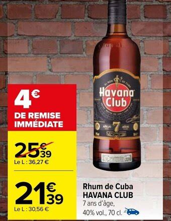 Promo Rhum De Cuba HAVANA CLUB Chez Carrefour Market