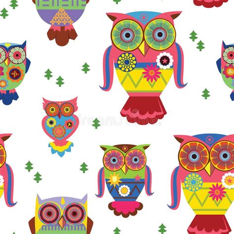 Seamless Patchwork Owl Pattern 1 Stock Vector - Illustration of craft ...
