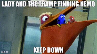 YARN LADY AND THE TRAMP FINDING NEMO KEEP DOWN Finding Nemo Video