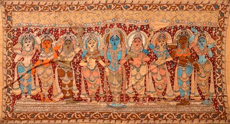 Lord Krishna With Rukmini Satyabhama And Sakhis Exotic India Art