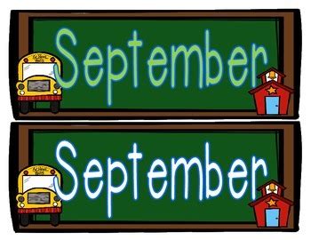 September Calendar Set Freebie By Allison Drolen Tpt