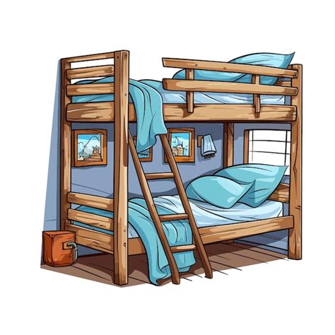 Premium Vector Hand Drawn Bunk Room Cartoon Vector Illustration