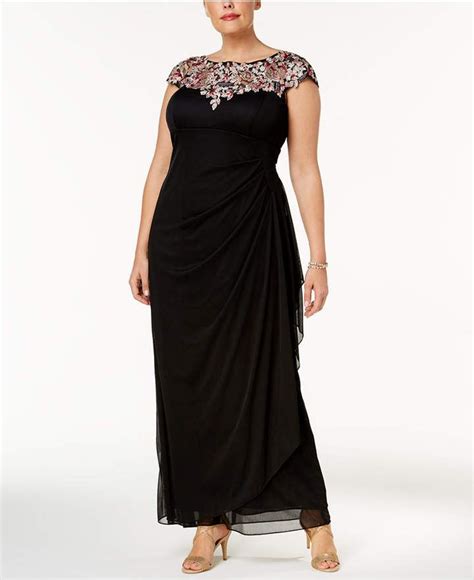 Xscape Evenings Plus Size Embroidered Ruched Sweetheart Gown Plus