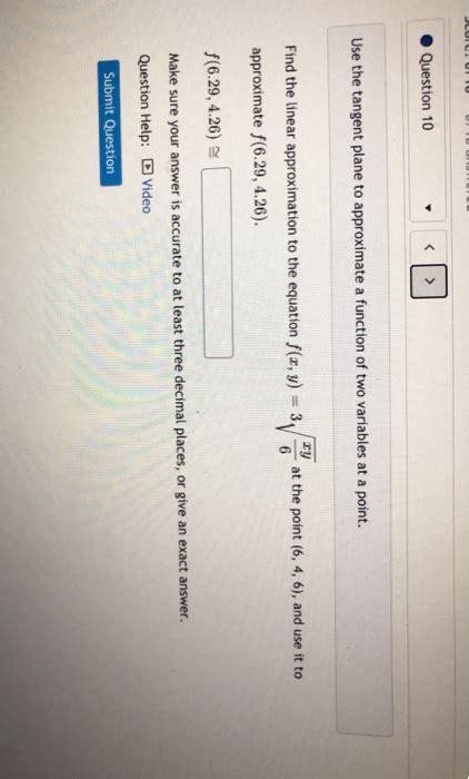 Solved Homework Tangent Planes And Linear Approximations Chegg