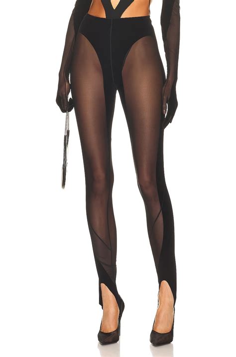 Wolford X Mugler Flock Shaping Legging In Black Fwrd