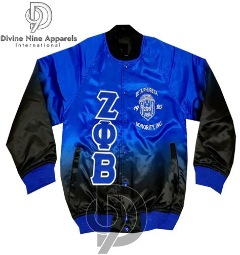 Zeta Phi Beta Varsity Jacket Custom Made Embroidered Crest Letters