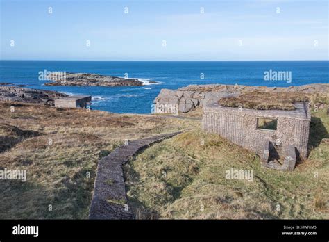 Rubha Nan Sasan Cove Battery Loch Ewe Highlands Scotland Stock