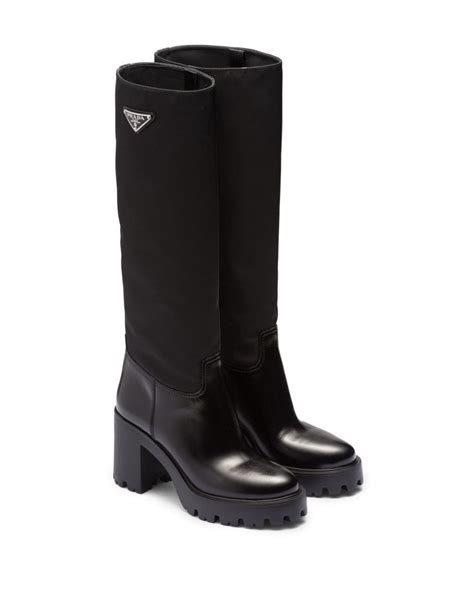 Prada Re Nylon Knee High Boots Farfetch