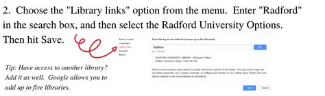 Including Radford Databases in Google Scholar Searching