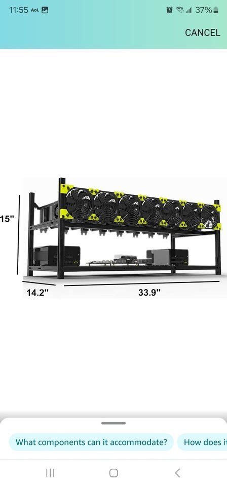 Veddha Gpu Mining Rig Frame Case Aluminum Stackable Mining Rig Open