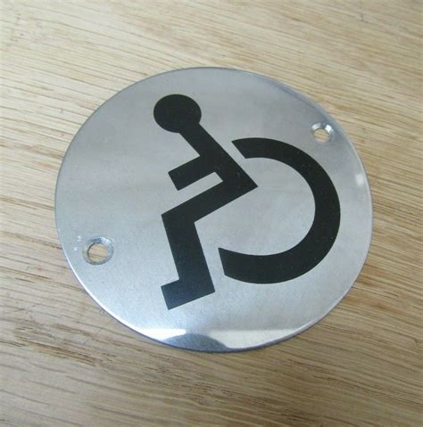 Circle Stainless Steel Disabled Door Sign Ijzerwaren Wereld