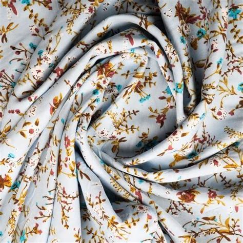 Sky Blue Ditsy Floral Print Rayon Fabric At Rs Printed Rayon