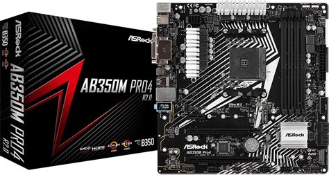 Asrock Amd Ab350m Pro4 R20 Micro Atx Ddr4 Motherboard