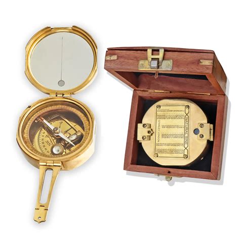 Brass Finish Directional Compass With Wooden Box Marine ~ Stanley London ~ Maritime Pocket