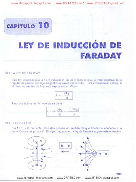 Ley De Induccion De Faraday Pdf Campo Magnético Campo Eléctrico