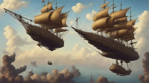 Premium AI Image | A steampunk airship