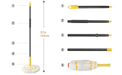 Self Wringing Twist Mop For Floor Cleaning Long Handled