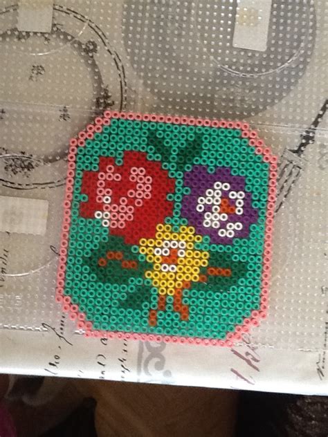 Flowers Hama Perler Bead Creation By Willeke Hasselton Strijkkralen