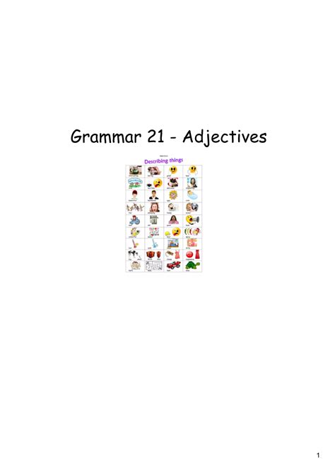 Grammar 21 Adjectives Pdf