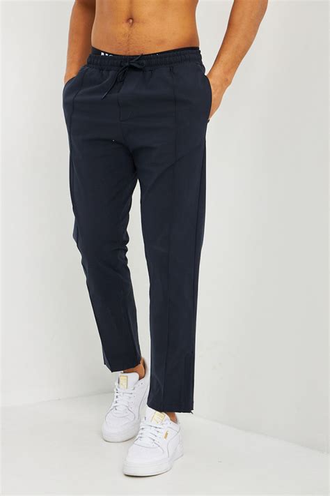 Pantalon de jogging habillé bleu marine coupe droite Brentiny Paris