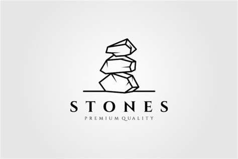 Line Art Stone Logo Vector Template Graphic By Lawoel · Creative Fabrica