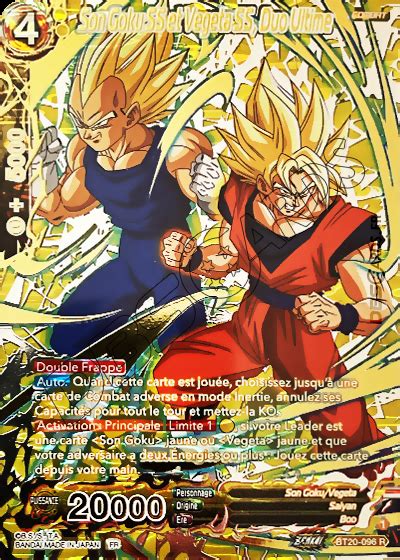 Bt R Son Goku Ss Et Vegeta Ss Duo Ultime Collector Holo