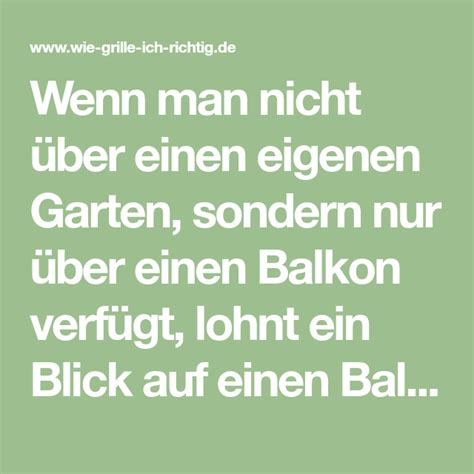 Wenn man nicht über einen eigenen Garten sondern nur über einen Balkon