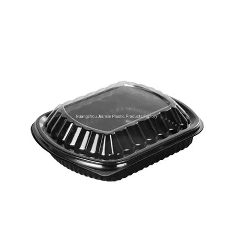 Disposable Black Microwavable Containers Plastic Lunch Box Cutlery