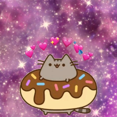 Pusheen Cat Funny Doodles Donuts Hello Kitty Galaxy Messy Cute