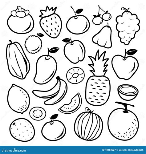 Fruit Cartoon Black Icon Design Vector Stock Vector Illustration Of