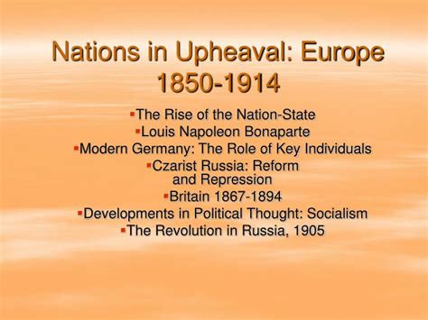 Ppt Nations In Upheaval Europe 1850 1914 Powerpoint Presentation