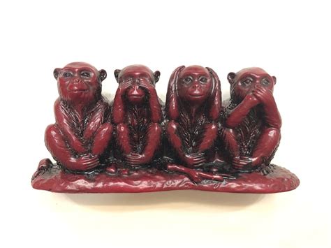 Four Monkeys Statue Do No Evil Say No Evil Hear No Evil See No Evil - Etsy