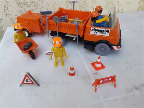 Playmobil Vnitage Travaux Camion Benne Avec Remorque Eur