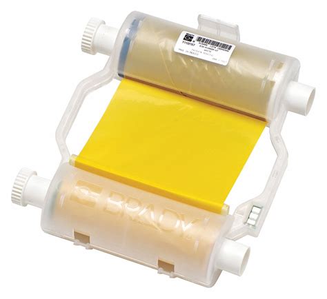 BRADY Label Printer Ribbon Cartridge: 4 5/16 in x 200 ft, Yellow, Resin ...