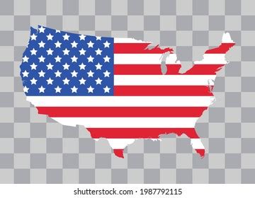 Vector Illustration United States Flag Map Stock Vector (Royalty Free ...