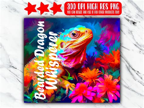 Bearded Dragon Tumbler Wrap Png Design Bearded Dragon Etsy