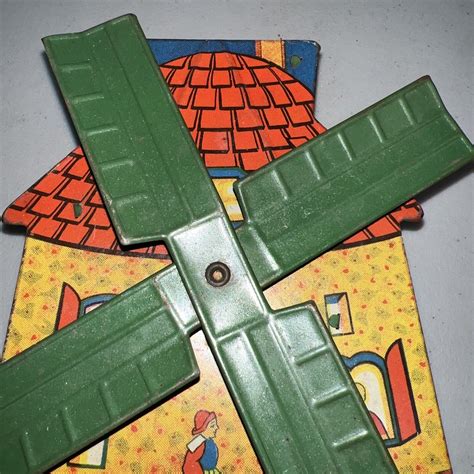 Dutch Mill Tin Litho Sand Toy Windmill May Attach To Bucket Pail Rare Ebay