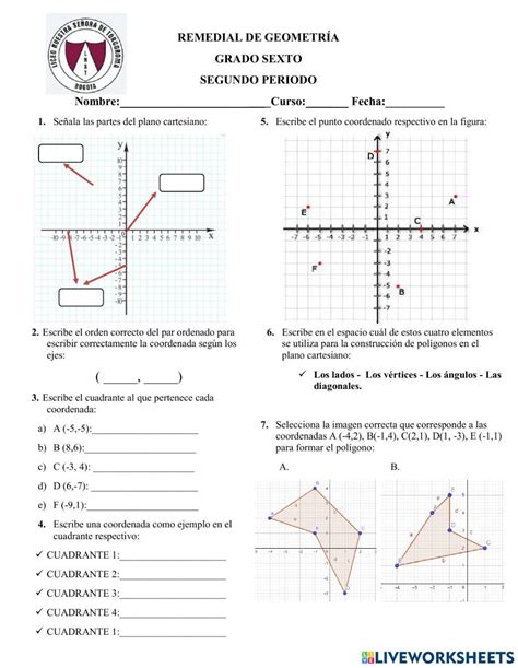 Plano Cartesiano Online Exercise For Live Worksheets Nbkomputer