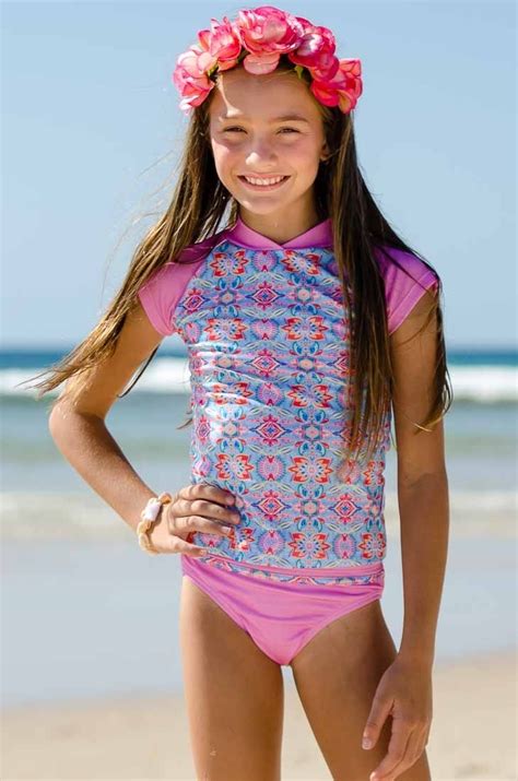 Girls Rash Guard & Bikini Set