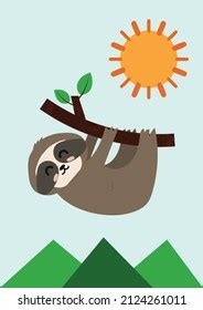 Illustration Sloth Cute Hand Drawn Sloth Stock Vector Royalty Free