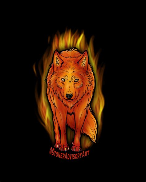 Fire Wolf Drawings