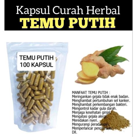 Jual TEMU PUTIH 100 Kapsul Curah Herbal Shopee Indonesia