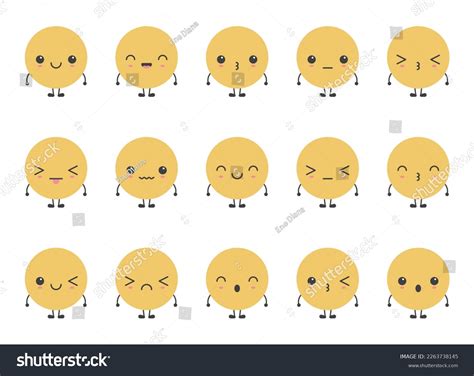 Cartoon Emoji Faces Different Mood Vector Stock Vector (Royalty Free ...