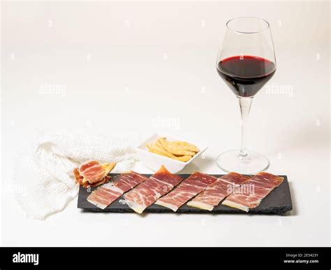 Spanish Tapas Iberian Loin Sausage Iberian Acorn Ham And Red Wine