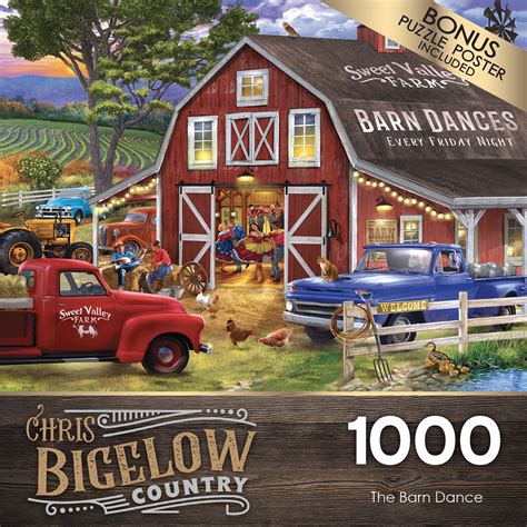 Roseart Chris Bigelow Country Piece The Barn Dance Jigsaw Puzzle