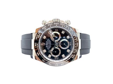 Preowned Rolex Cosmograph Daytona Ln Black Pt Diamond Dial White