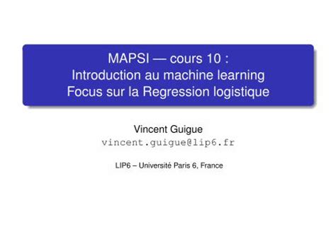 Pdf Mapsi Cours Introduction Au Machine Learning Focus Dokumen