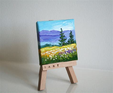 Mini Canvas Painting Alpine Mountains Original Art Impasto - Etsy