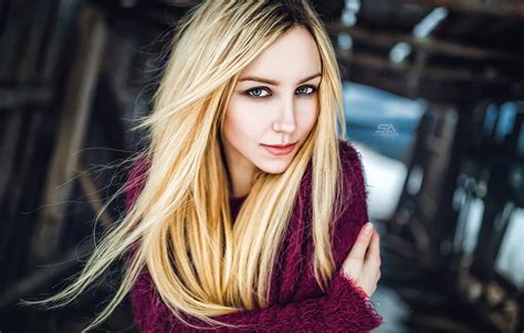 Wallpaper Look Pose Model Portrait Makeup Hairstyle Blonde